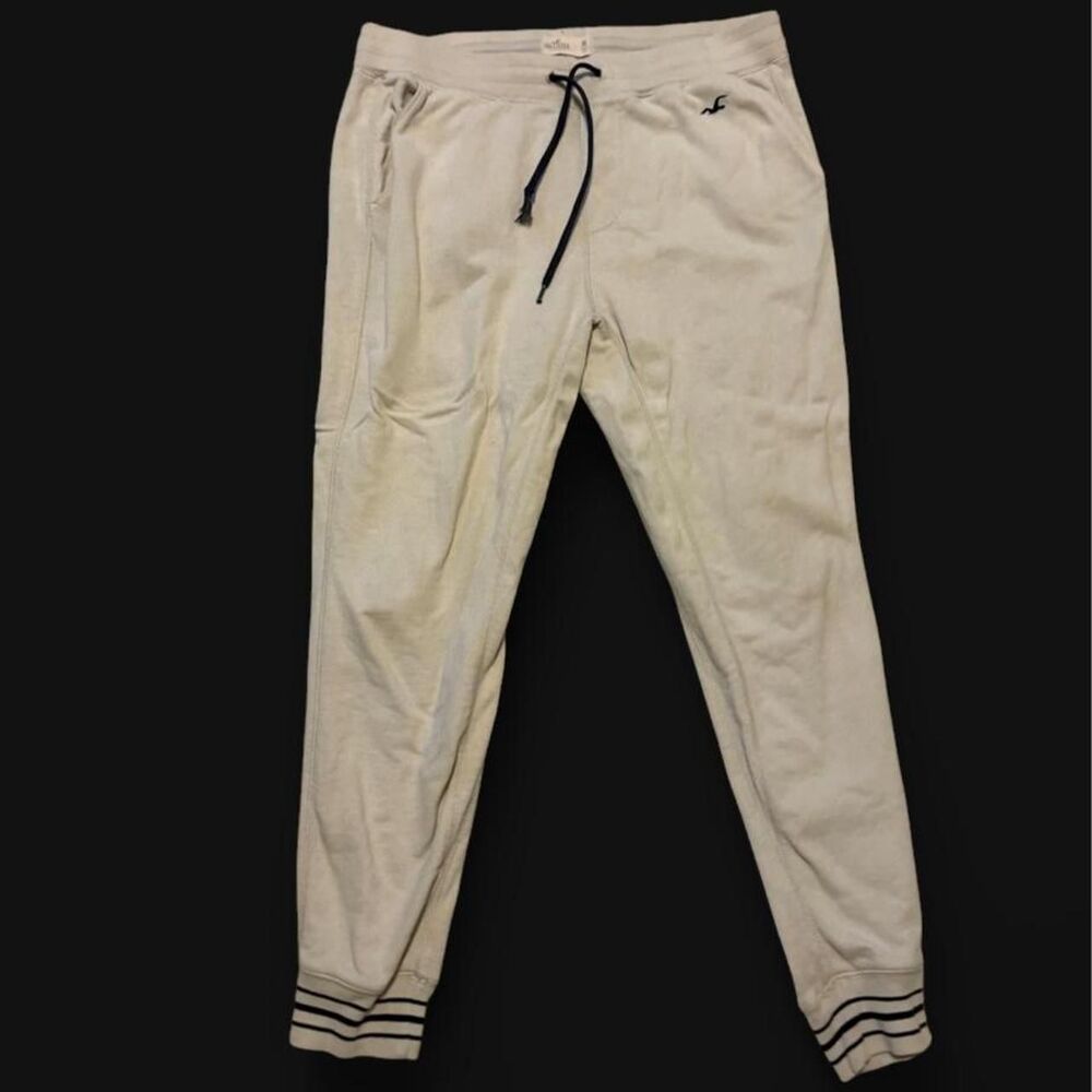 Hollister-co Women's Cream and White Joggers-tracksuits
